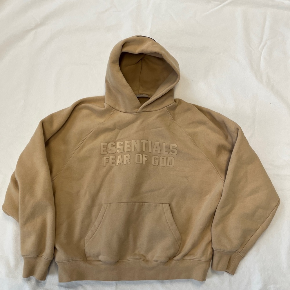 Essentials, beige hoodie, small